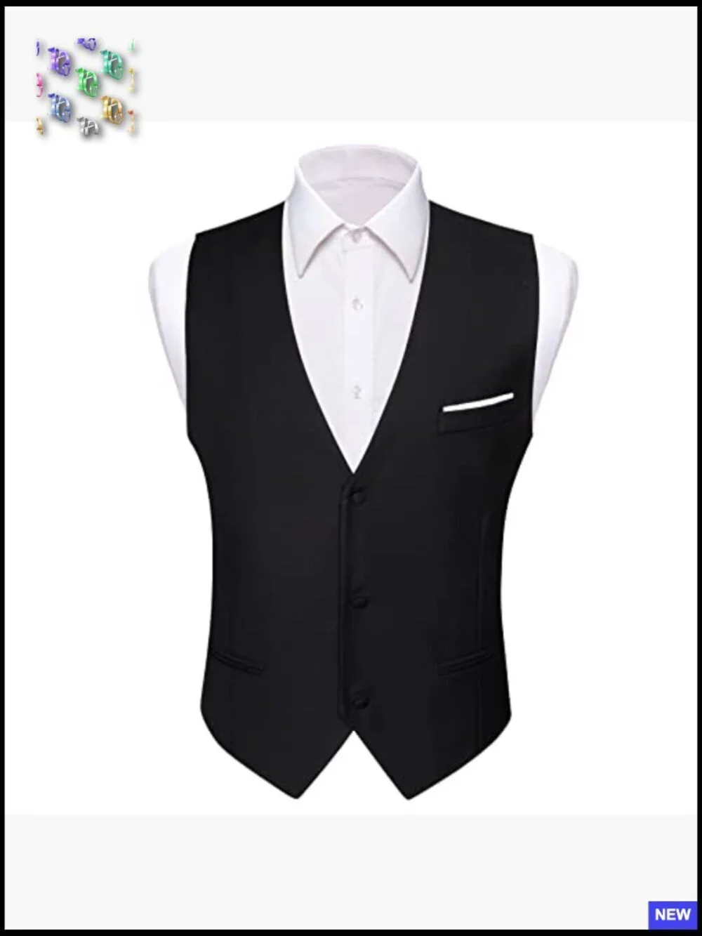 Slim Fit V-Neck Waistcoat Formal Business Tuxedo Vest Elegant Classic